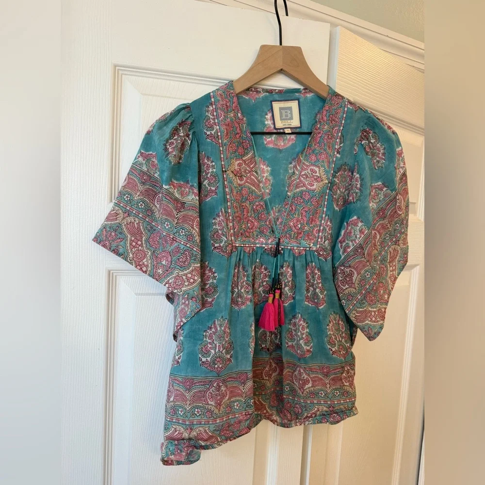 BELL floral patterned blouse silk and cotton - Picture 6 of 8